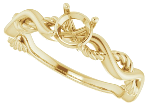 14K Yellow  5.2 mm Round Solitaire Engagement Ring Mounting (5)