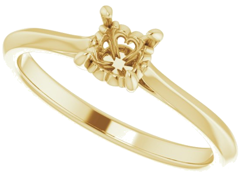 14K Yellow 5.2 mm Round Solitaire Engagement Ring Mounting (5)