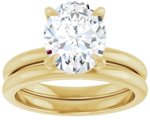 18K Yellow 10x8 mm Oval Solitaire Engagement Ring Mounting (8)