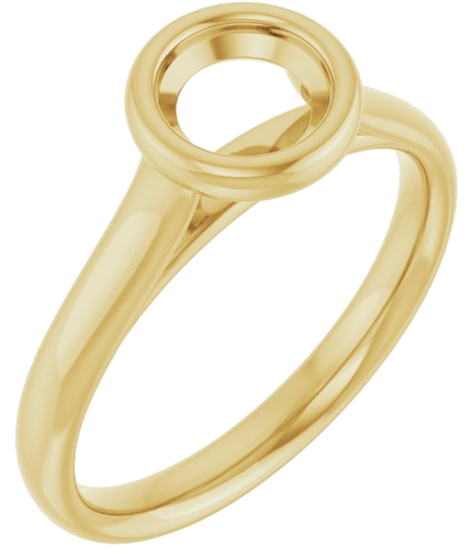 14K Yellow  5.8 mm Round Solitaire Engagement Ring Mounting (1)