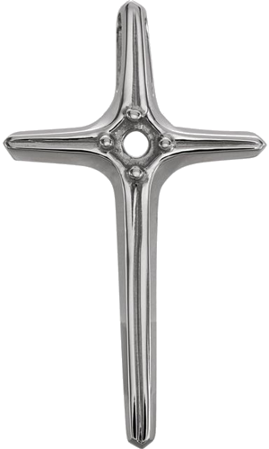14K White 2.7 mm Round Cross Pendant Mounting (1)