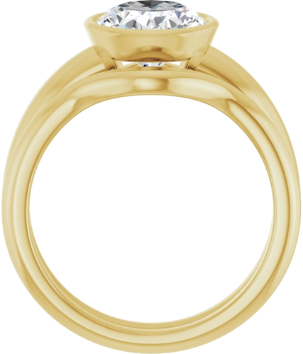 Sužadėtuvių Žiedas „Bezel-Set Solitaire“ 585 Geltonojo Aukso Oval 10mm x 8mm (7)