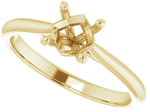 14K Yellow 6 mm Round Solitaire Engagement Ring Mounting (5)
