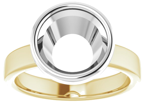 14K Yellow White 9.4 mm Round Solitaire Engagement Ring Mounting (3)