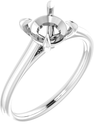 Platinum  7 mm Round Solitaire Engagement Ring Mounting (1)