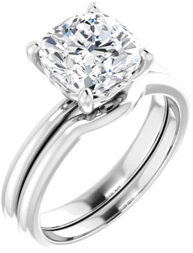 Sužadėtuvių Žiedas „Solitaire“ 585 Baltojo Aukso Cushion 8mm (6)