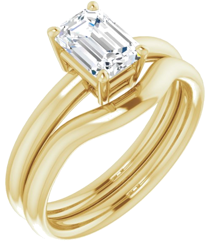Sužadėtuvių Žiedas „Solitaire“ 14k yellow gold Emerald 7mm x 5mm (6)