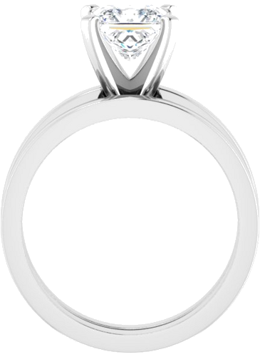 14K White 6x6 mm Square Solitaire Engagement Ring Mounting (7)