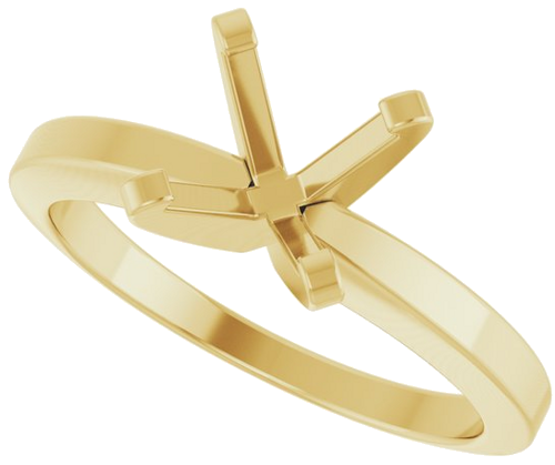 14K Yellow 7 mm Round Solitaire Engagement Ring Mounting (5)