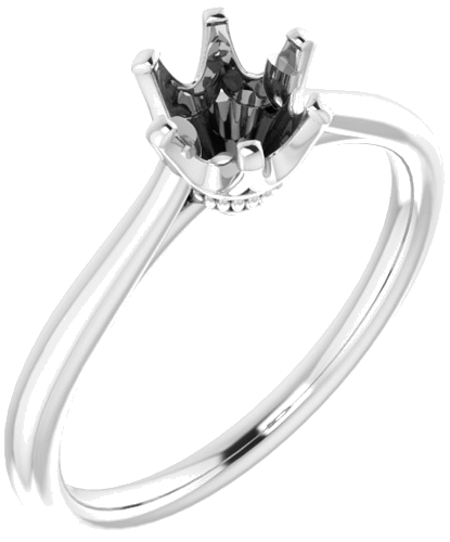 Sužadėtuvių Žiedas „Solitaire“ 585 Baltojo Aukso Round 6mm (1)