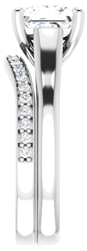 Sužadėtuvių Žiedas „Solitaire“ 585 Baltojo Aukso Square 6.5mm (9)