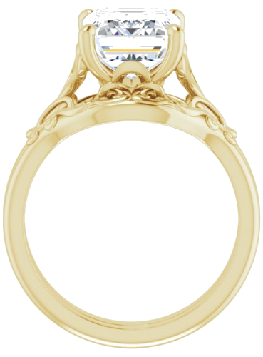 14K Yellow 10x8 mm Emerald Solitaire Engagement Ring Mounting (7)