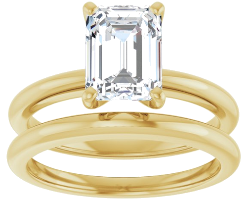 Sužadėtuvių Žiedas „Solitaire“ 585 Geltonojo Aukso Emerald 8mm x 6mm (8)