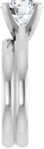 Sužadėtuvių Žiedas „Solitaire“ 585 Baltojo Aukso Round 8.2mm (9)
