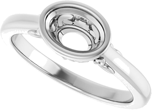 Sterling Silver 7x5 mm Oval Solitaire Engagement Ring Mounting (5)