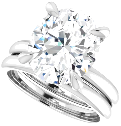 Sužadėtuvių Žiedas „Solitaire“ 585 Baltojo Aukso Oval 12mm x 10mm (10)