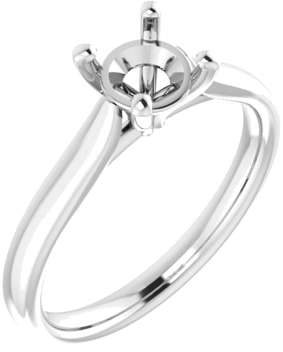 Sužadėtuvių Žiedas „Solitaire“ 585 Baltojo Aukso Round 6mm (1)