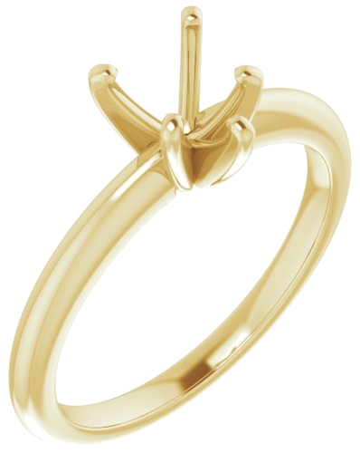 14K Yellow  6x6 mm Heart Solitaire Engagement Ring Mounting (1)