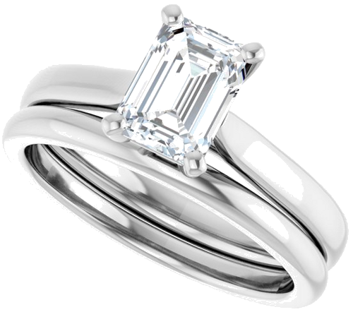 Sužadėtuvių Žiedas „Solitaire“ 417 Baltojo Aukso Emerald 7mm x 5mm (10)