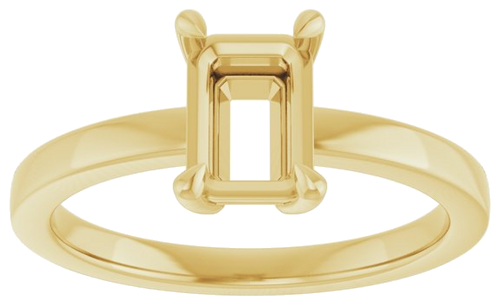 Sužadėtuvių Žiedas „Solitaire“ 585 Geltonojo Aukso Emerald 7mm x 5mm (3)