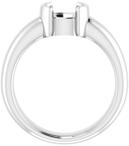 14K White 7 mm Round Half Bezel Solitaire Engagement Ring Mounting (2)