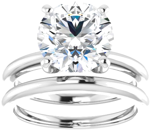 Sužadėtuvių Žiedas „Solitaire“ 585 Baltojo Aukso Round 9.4mm (8)