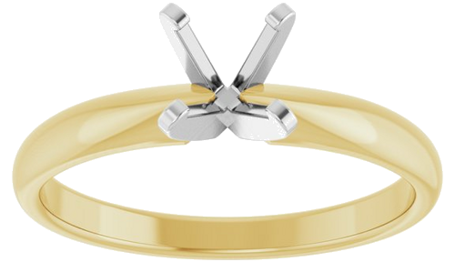 Sužadėtuvių Žiedas „Solitaire“ 585 Baltojo Ir Geltonojo Aukso Round 5.5mm (3)