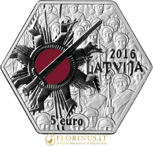 2016 Latvija, Kalėdų mūšiai, 5 eurų sidabrinė moneta (2)