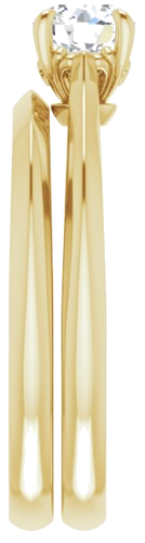 Sužadėtuvių Žiedas „Solitaire“ 585 Geltonojo Aukso Round 5.2mm (9)