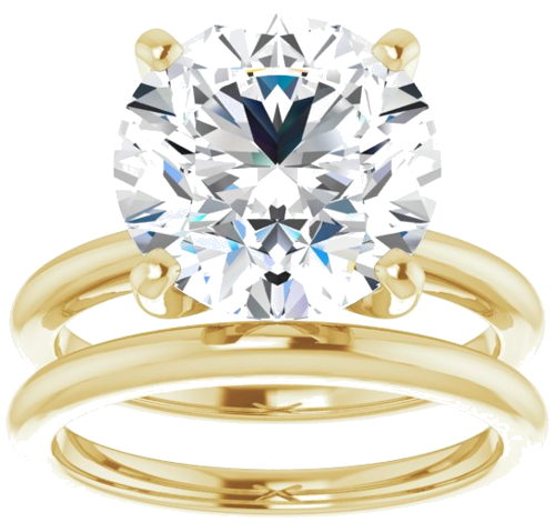 14K Yellow  11 mm Round Solitaire Engagement Ring Mounting (8)