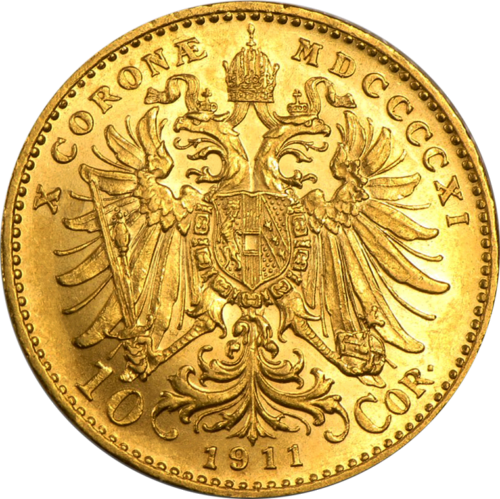 Австрия златна монета от 10 корони Франц Йосиф I (2)