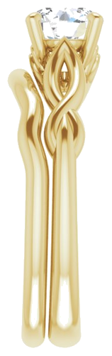 Sužadėtuvių Žiedas „Solitaire“ 585 Geltonojo Aukso Round 6mm (9)