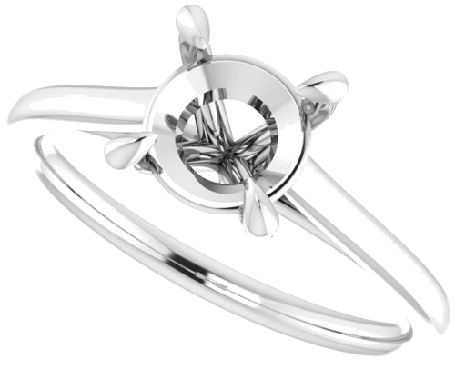 Sužadėtuvių Žiedas „Solitaire“ 950 Platinos Round 7mm (5)