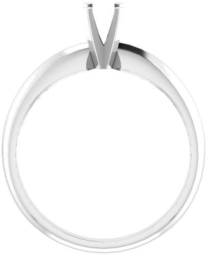 14K White 4-4.1 mm Round 4-Prong Light Solitaire Ring Mounting (2)
