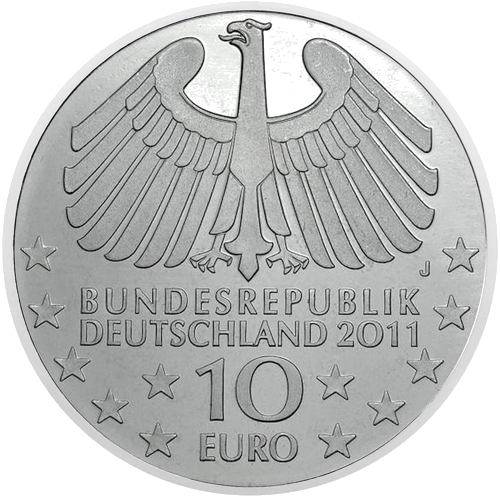 2011 Elbės tunelis Vokietija 10 eurų sidabrinė moneta (2)