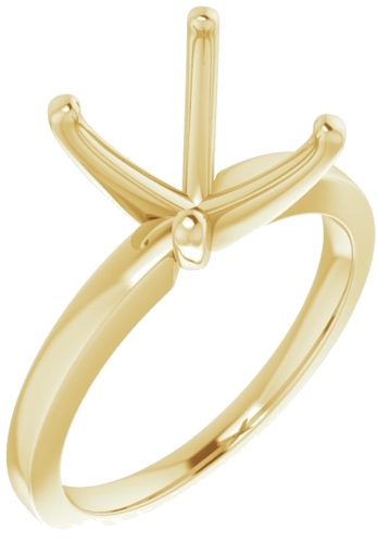 14K Yellow 11x9 mm Oval Solitaire Engagement Ring Mounting (1)