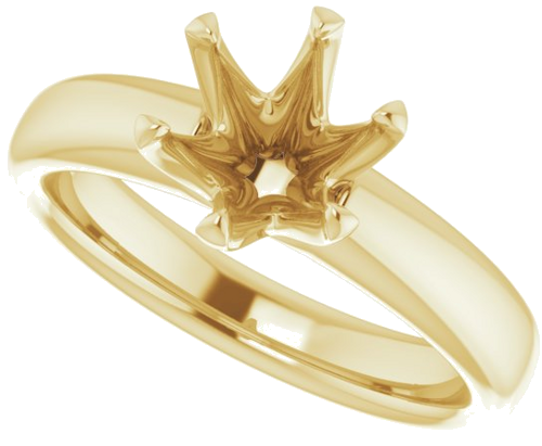 Sužadėtuvių Žiedas „Solitaire“ 585 Geltonojo Aukso Round 7.4mm (5)