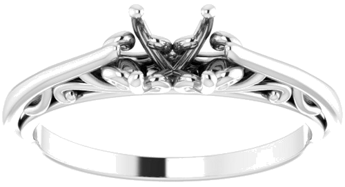 Sužadėtuvių Žiedas „Solitaire“ 585 Baltojo Aukso Round 5.2mm (5)