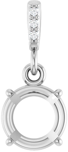 Pakabukas „Accented“ 585 Baltojo Aukso Round 7mm (1)