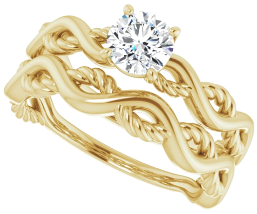 14K Yellow  5.2 mm Round Solitaire Engagement Ring Mounting (10)