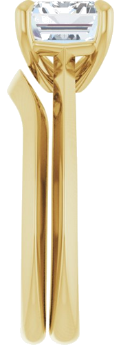 Sužadėtuvių Žiedas „Solitaire“ 585 Geltonojo Aukso Emerald 9mm x 7mm (9)