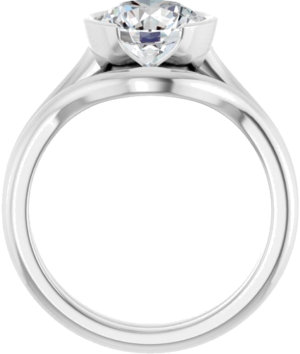 14K White 8 mm Round Solitaire Engagement Ring Mounting (7)
