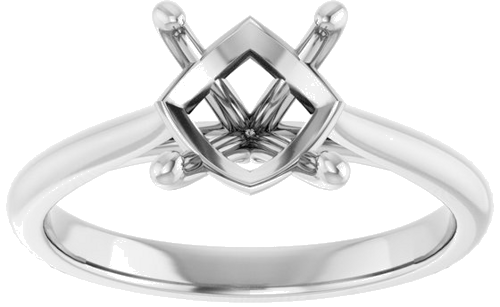 Platinum 8 mm Round Solitaire Engagement Ring Mounting (3)