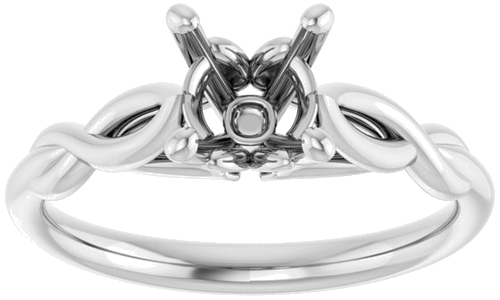 Sužadėtuvių Žiedas „Solitaire“ 585 Baltojo Aukso Round 6.5mm (3)