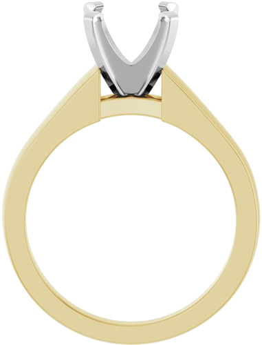 Sužadėtuvių Žiedas „Solitaire“ 585 Baltojo Ir Geltonojo Aukso Round 8mm (2)