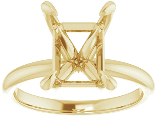 Sužadėtuvių Žiedas „Solitaire“ 417 Geltonojo Aukso Emerald 10mm x 8mm (3)