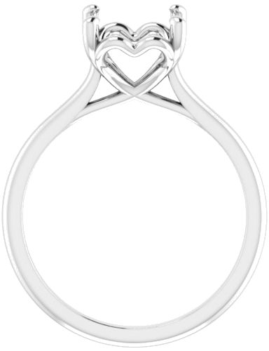 14K White  8 mm Cushion Solitaire Engagement Ring Mounting (2)