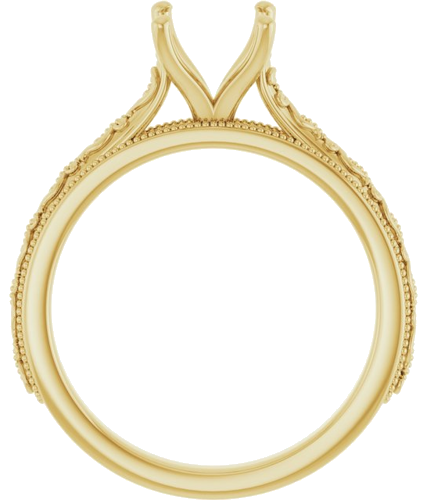 Sužadėtuvių Žiedas „Solitaire Sculptural“ 14k yellow gold Square 5.5mm (2)