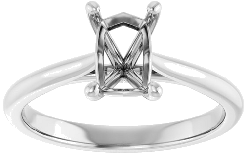 Sužadėtuvių Žiedas „Solitaire“ 585 Baltojo Aukso Emerald 7mm x 5mm (3)