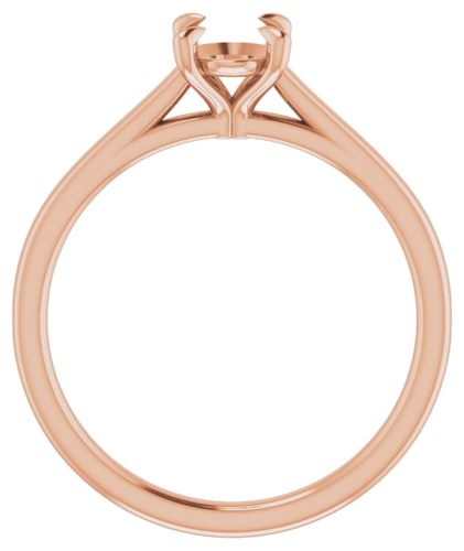 14K Rose  7x5 mm Oval Solitaire Engagement Ring Mounting (2)